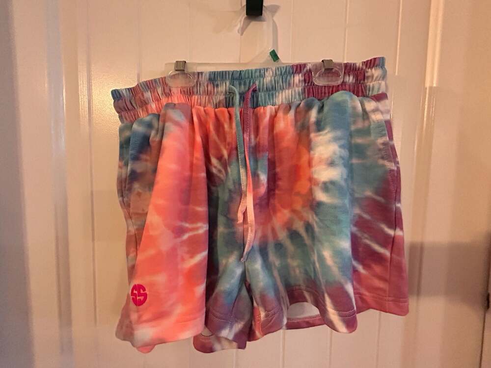 Simply Southern Colorful Pink and Blue Tie-Dye Lounge Shorts